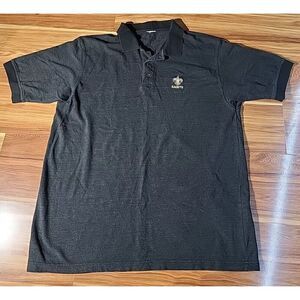 New Orleans Saints Polo Mens XXL Grey Black Knit Embroidered Logo Dadcore‎ Gold